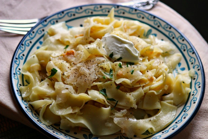 lazy pierogi with sauerkraut